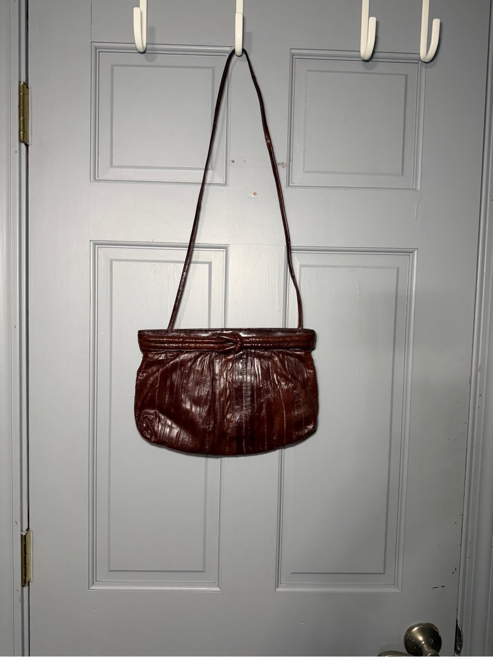 Vintage Sunco Sleek Eel skin Shoulder Bag with Slim Strap